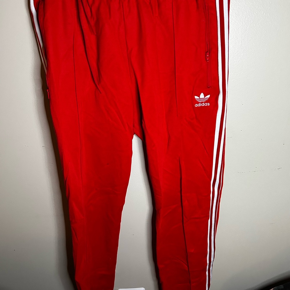 Adidas Men’s 3 Striped Red Track Pants